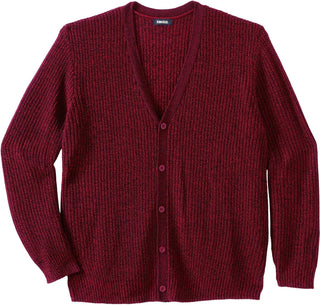 Shaker Knit V-Neck Cardigan Sweater for Big and Tall Men