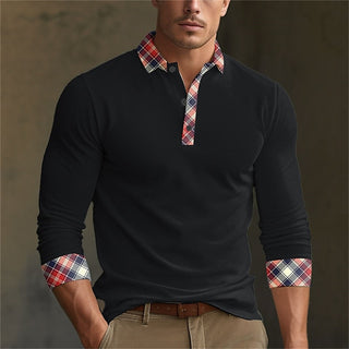 Plaid Big Men's Business 3D Print Outdoor Casual Daily Lapel Polo