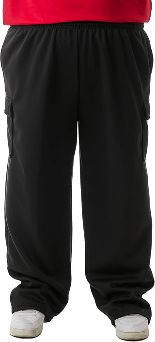 Big Men's Cargo Sweatpants; Plus Sizes