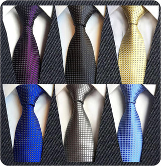 Men's Necktie Classic Silk Tie Woven Jacquard Neck Ties 6 PCS