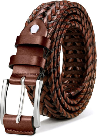 Big and Tall Leather Braided Belts for Men