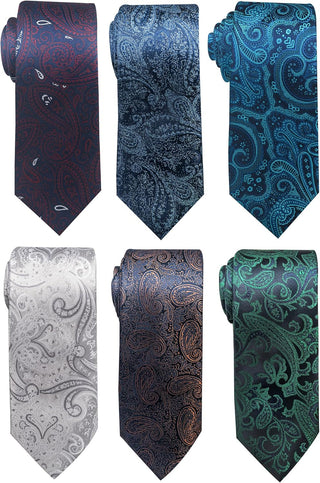 Tie for Men Necktie Woven Jacquard Neck Ties Set 6 PCS