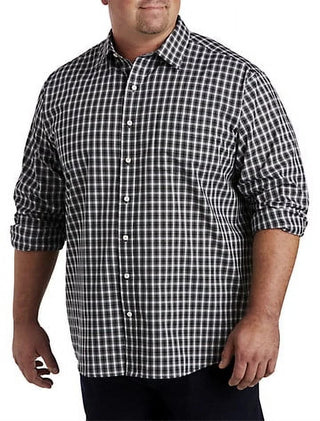 Big + Tall Men's Big and Tall Men's Long Sleeve Plaid Sport Shirt