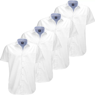 Mens Big and Tall Oxford Shirt - 4 Pack Button down Short Sleeve Dress Shirt - Versatile for Business & Casual Events - Comfort Fit - Breathable Material -  for Big Men