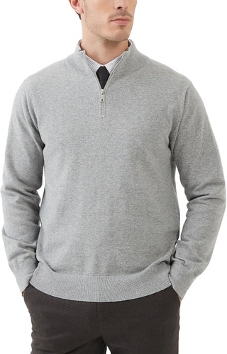 Large Mens Quarter-Zip Sweater