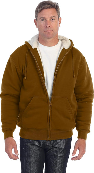 Big Mens Heavyweight Sherpa Lined Fleece Hoodie Jacket