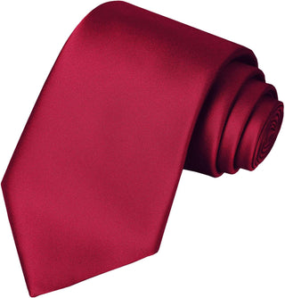 Solid Satin Tie Pure Color Necktie Mens Ties + Gift Box