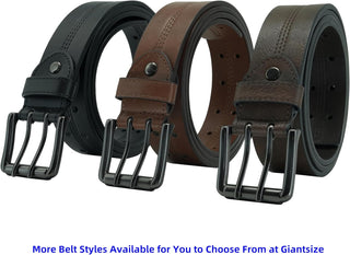 Belts for Men Big and Tall Double Prong; plus Size