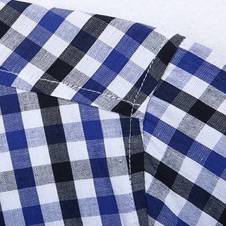 Men'S Short Sleeve Plaid Dress Shirt Big and Tall Casual Regular Fit Button down Collar Shirts Wrinkle Free Business Shirt