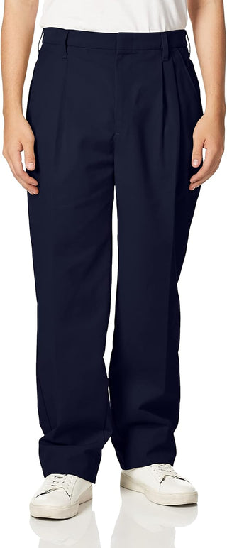 Executive Big and tall Men's Double Pleated Twill Work Slacks