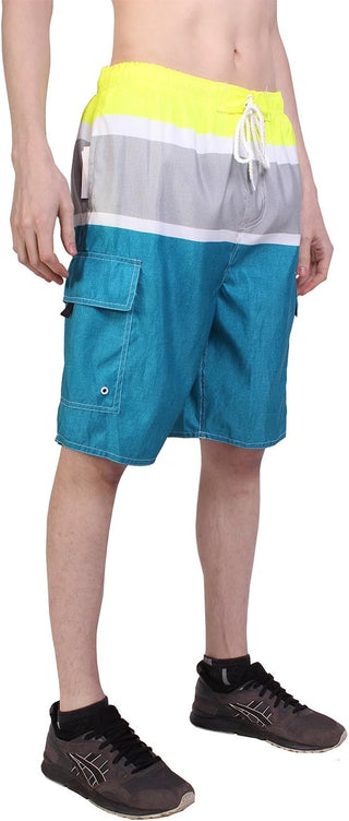 Big Mens Cargo Microfiber Beach Swim Trunks