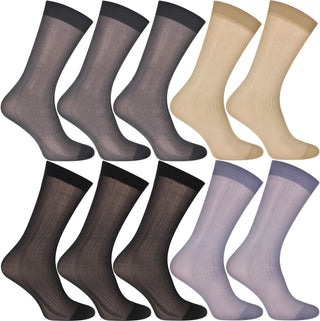 Mens Ultra Thin Dress Socks 10 Pairs