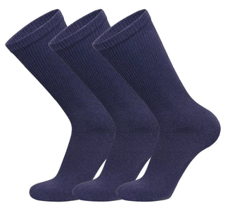 6 Pairs of Big and Tall Diabetic Cotton Neuropathy Crew Socks (White, Sock Size 13-16)