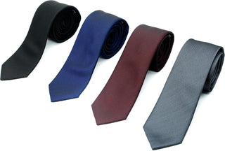 Skinny Solid Ties for Men, 4 Pack