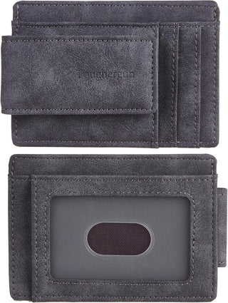 Leather Magnetic Front Pocket Money Clip Wallet