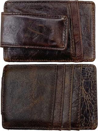 Men's Leather Money Clip RFID Front Pocket Wallet