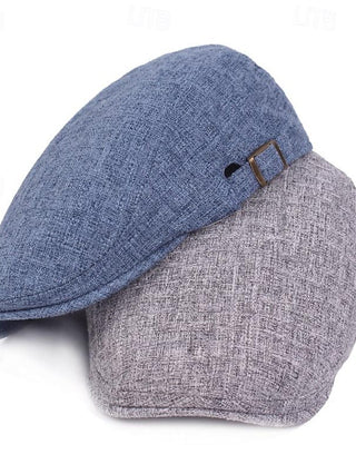 Men'S Flat Cap Ascot Hat Newsboy Hat Black Blue Cotton / Linen Blend Fashion Casual Street Daily Plain Adjustable Sunscreen Breathable