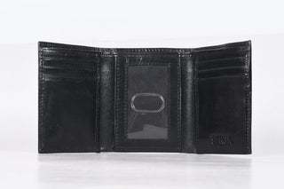 Real Genuine Leather Tri-Fold Wallet for Men