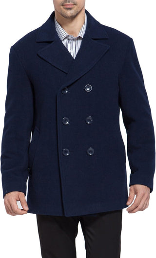 Classic Wool Blend Double Breasted Big and Tall Pea Coat