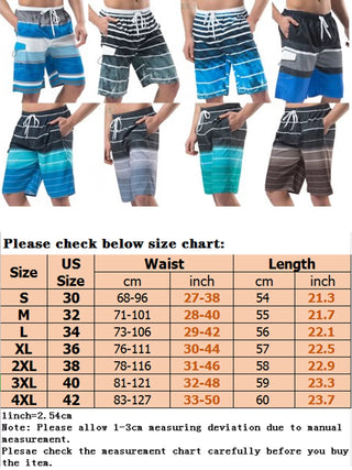 Men Big and Tall Swim Trunks with Pocket Drawstring Striped Beach Board Shorts with Mesh Lining Swimsuits B*athing Suits