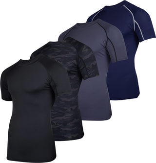 Big Men's Short Sleeve Compression Undershirt- 4 pack