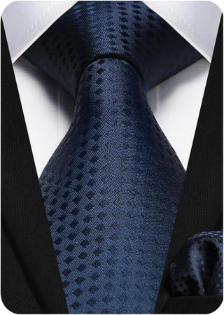 Plaid Checkered Tie Handkerchief Woven Classic Formal Men'S Necktie & Pocket Square Set