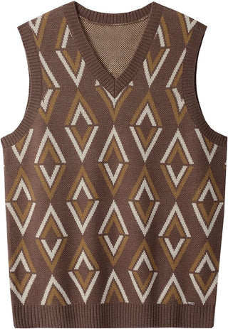 Big Mens V-Neck Knitted Sweater Vest