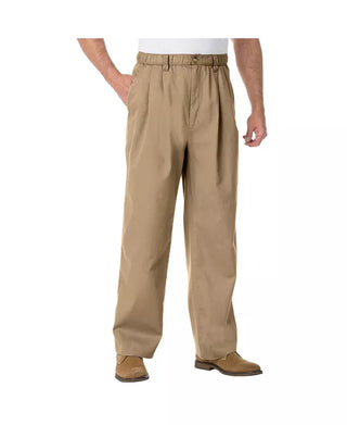 Big and Tall Full-Elastic Waist Pleated Pants