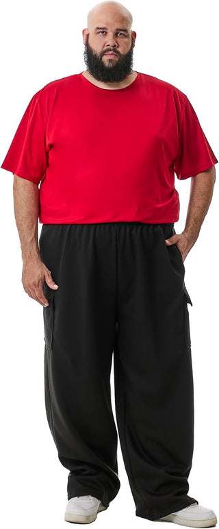 Big Men's Cargo Sweatpants; Plus Sizes