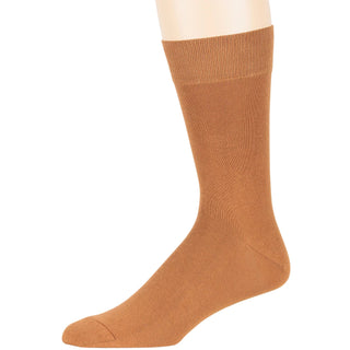 Big Mens Cotton Dress Big and Tall Soft Socks, Golden Brown, X-Large 13-15, 6 Pack