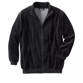 Kingsize Men'S Big & Tall Tall Velour Full-Zip Jacket