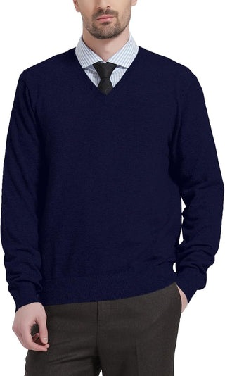 Men's Big and Tall Wool Blend V-Neck Sweater