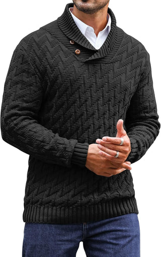 Shawl Collar Pullover Sweater V-Neck for Big and Tall