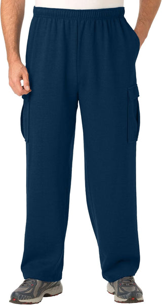 Plus Size Men's Big & Tall Fleece Cargo Sweatpants