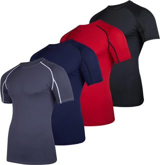 Big Men's Short Sleeve Compression Undershirt- 4 pack