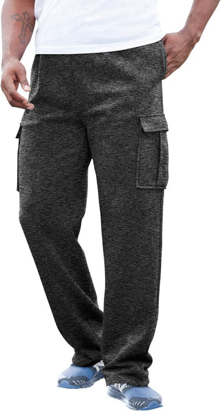 Plus Size Men's Big & Tall Fleece Cargo Sweatpants