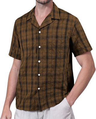 Big Men's Plaid Short Sleeve Button down Shirts