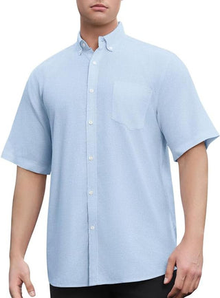 Plus Size Men's Linen Cotton Short Sleeve Shirts