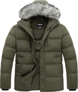 Men's Big and Tall Thicken Padded Winter Parka Coat 