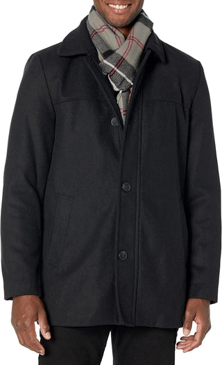 Big Mens Wool Blend Coat with Scarf