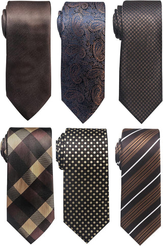 Tie for Men Necktie Woven Jacquard Neck Ties Set 6 PCS