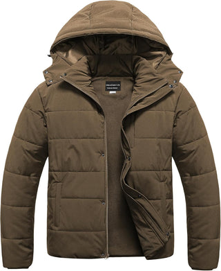 Big and Tall Men's Waterproof Bubble Coat Puffy Ski Parka