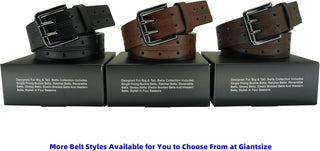 Belts for Men Big and Tall Double Prong; plus Size