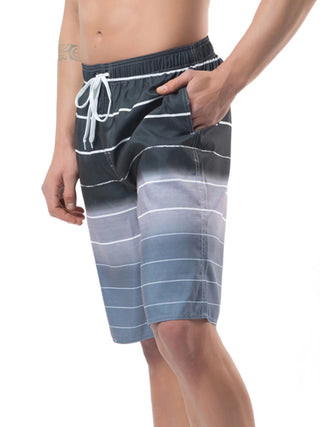 Men Big and Tall Swim Trunks with Pocket Drawstring Striped Beach Board Shorts with Mesh Lining Swimsuits B*athing Suits