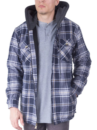 Plus Size Flannel Jackets for Men Big and Tall Zip up Hoodie 