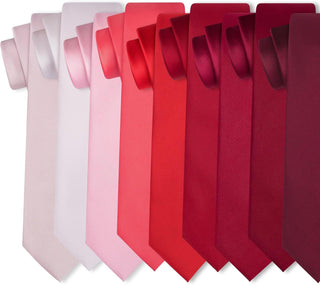 Solid Satin Tie Pure Color Necktie Mens Ties + Gift Box