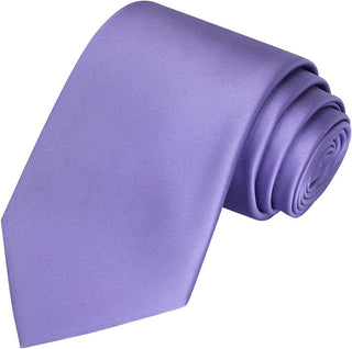 Solid Satin Tie Pure Color Necktie Mens Ties + Gift Box