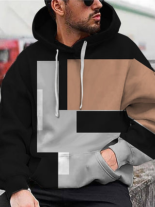 Men'S Unisex Hoodie Pullover Hoodie Sweatshirt Black Hooded Color Block Graphic Prints Print Daily Sports 3D Print 3D Print Casual Clothing Apparel Hoodies Sweatshirts Long Sleeve