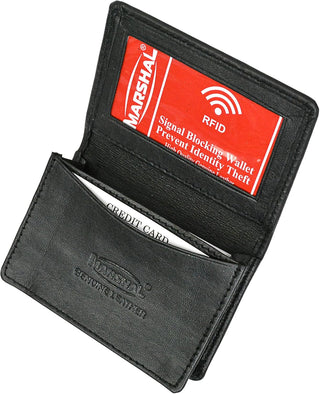 Leather Expandable Business Card Case Wallet 