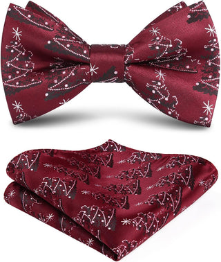 Christmas Bow Tie and Pocket Square Set